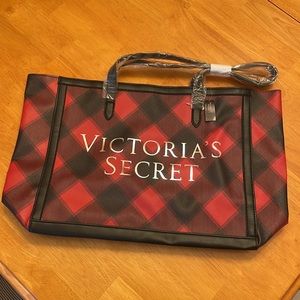 NWT Victoria’s Secret Plaid Tote Bag